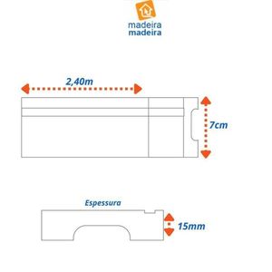 Kit Com 40 Barras Rodapé Mdf 15mmx7cm 702 Moldufama Metro Linear 96m Nogueira Málaga