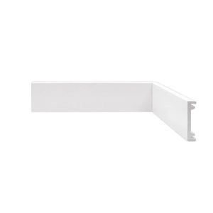 Kit Com 30 Barras Rodapé De Poliestireno Slim 10cm X 10mm Casa Grassi 6,75m Branco