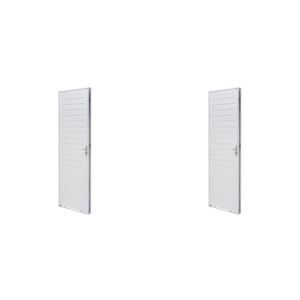 Kit Com 2 Portas De Aço Lambri 215x83cm Batente 12cm Qualitysol Branco
