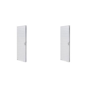 Kit Com 2 Portas De Aço Lambri 215x83cm Batente 12cm Qualitysol Ramassol Branco