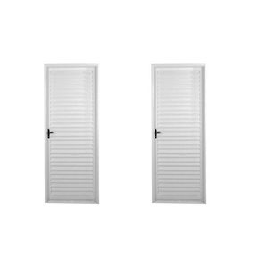 Kit Com 2 Portas De Aço Laminada 215x85cm Minas Sul Mgm Branco