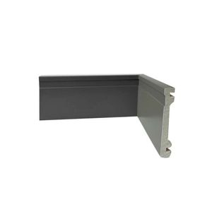 Kit Com 30 Barras Rodapé De Poliestireno 10cm X 15mm Casa Grassi 7,2m Gray