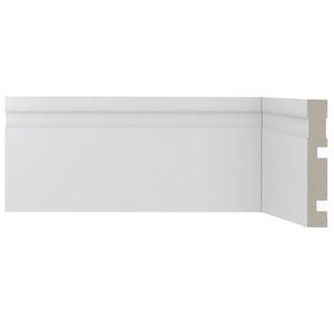 Kit Com 20 Barras Rodapé Scandian Com Friso 15mmx7cm Metro Linear 6,75m Branco