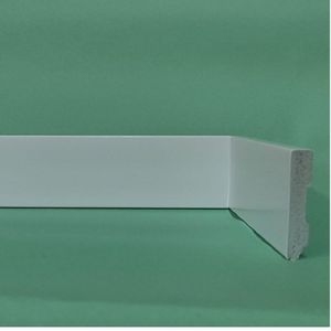 Kit Com 15 Barras Rodapé De Poliestireno 5cm X 10mm X 2.25m Liso Slim Metro Linear Casa Grassi 6,75m Branco