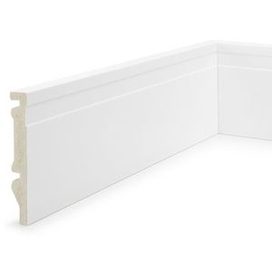 Kit Com 20 Barras Rodapé De Poliestireno 10cm X 15mm X 2,40m Frisado Nfr Rodapés Ruffino 7,2m Branco