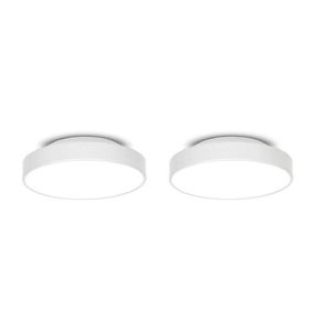 Kit Com 2 Plafons Para 4 Lâmpadas Redondo 50cm 7653 Jd Molina Branco