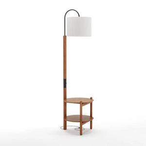 Luminária Com Mesa De Cabeceira Decorativa Agatha Champagne