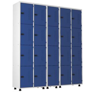 Armário Roupeiro Aço 20 Portas Academia Guarda Volume Trinco Azul