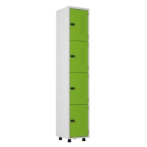 Armário Roupeiro Aço 4 Portas Academia Guarda Volume Verde