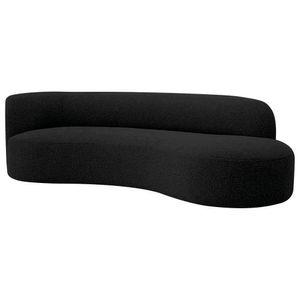 Divã Recamier Orgânico Tokyo 160cm Lado Direito Linho - Amarena Móveis Cor Preto