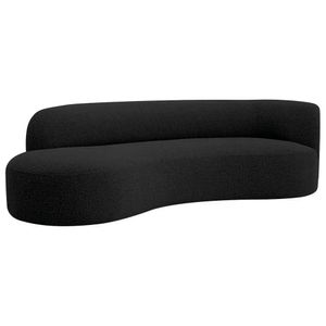 Divã Recamier Orgânico Tokyo 160cm Lado Esquerdo Linho - Amarena Móveis Cor Preto
