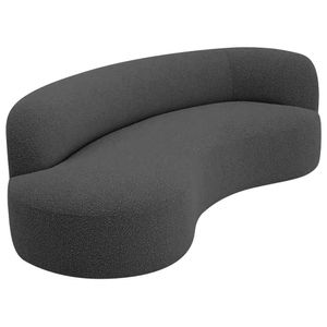 Divã Recamier Orgânico Tokyo 200cm Lado Esquerdo Linho - Amarena Móveis Cor Cinza Escuro