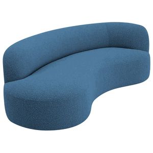 Divã Recamier Orgânico Tokyo 200cm Lado Esquerdo Linho - Amarena Móveis Cor Azul Royal