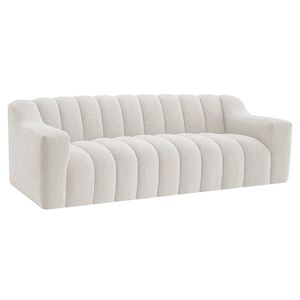 Sofá 2 Lugares Luxo Recepção Escritorio Sala Elegance 150cm Bouclé Branco