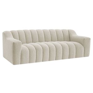 Sofá 2 Lugares Luxo Recepção Escritorio Sala Elegance 200cm Bouclé Cor Bege