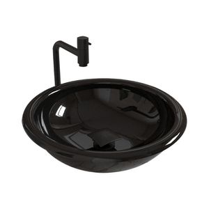 Cuba Apoio Lume Com Torneira Inox Black E Válvula Click Black Preto Brilho