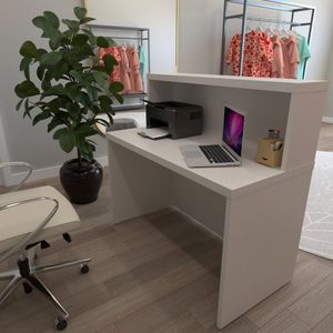 Balcão De Atendimento Para Recepção 120cm De Largura Branco