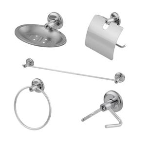 Kit Acessórios Para Banheiro 5 Peças Aço 430 Alumínio Stander - 17300 Cromado