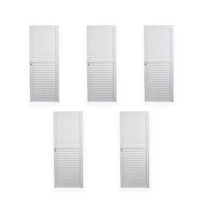 Kit Com 5 Portas De Alumínio Laminada 210x70cm Soft Plus Mgm Branco
