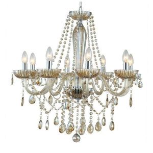 Lustre De Vidro Anjou 8 Braços Bella Iluminação Champagne