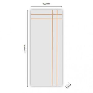 Kit Com 3 Folhas De Porta Madeira Decorada 210x90cm Espessura 3,5cm Mantiqueira Mgm Branco