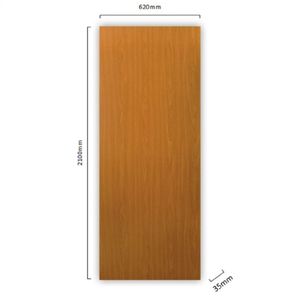 Kit Com 3 Folhas De Porta Madeira Lisa 210x62cm Espessura 3,5cm Melamínica Mgm Mogno