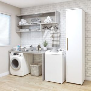 Lavanderia Modulada Florianópolis 1 Porta E 4 Prateleiras Branco