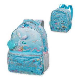 Kit Mochila E Estojo Escolar Infantil Coleção Pack Me Pacific Ocean Sereia