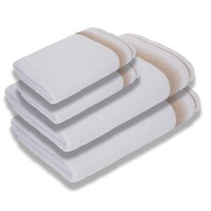 Kit 4 Toalhas Luxury Soft Beka Banho + Rosto Luxo Branco