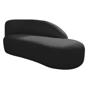 Divã Recamier Curvo Luna 140cm Lado Direito Suede - Amarena Móveis Cor Preto