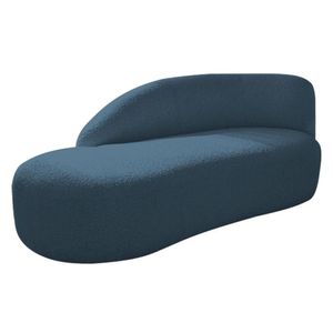 Divã Recamier Curvo Luna 185cm Lado Esquerdo Linho - Amarena Móveis Cor Azul Royal