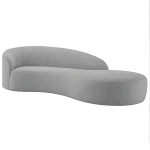 Divã Recamier Orgânico França 160cm Lado Direito Linho - Amarena Moveis Cor Cinza Claro
