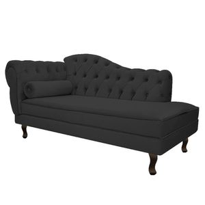 Divã Recamier Diana Lado Direito 120cm Corano - Amarena Móveis Cor Preto