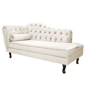 Divã Recamier Diana Lado Direito 120cm Corano - Amarena Móveis Cor Bege