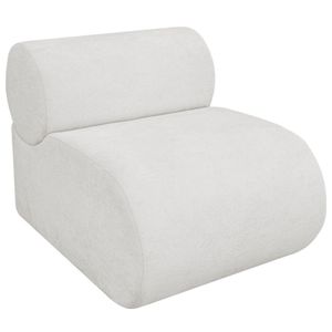 Poltrona Decorativa Orgânica Escritório Recepção Sala Virgínia Bouclé - Amarena Móveis Cor Branco