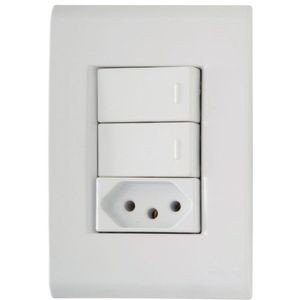 Conjunto 4" X 2" De 2 Interruptores Simples + 1 Tomada 2p+t 20a 250v - Tramontina