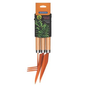 Conjunto Para Jardinagem Peças Metálicas Com Cabo De Madeira 3 Peças - Tramontina