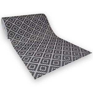 Tapete Passadeira Emborrachada Pvc Antiderrapante 0,65x4,00m Losango Grafite
