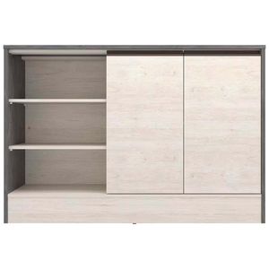 Balcão Cristal Mdp 15mm Com 2 Portas E 3 Prateleiras Bartira Freixo