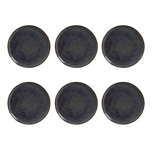 Conjunto De Pratos Rasos Porto Brasil Bio Titanium Com 6 Pçs Azul