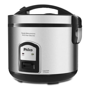 Panela Elétrica De Arroz Philco Ph10p Visor Glass 10 Xícaras Inox 110V