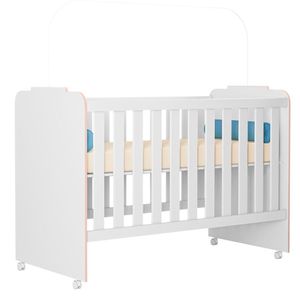 Berço Com Rodizios Amore Branco Rosa Plla