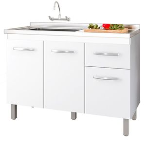 Balcao Para Pia Sem Tampo Anita 120 Cm Mobbs Branco