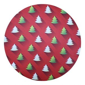 Kit 4 Capas Sousplat árvore De Natal Verde E Vermelho 35cm X 35cm