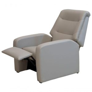Poltrona Do Papai Reclinável Classic Bege Corino