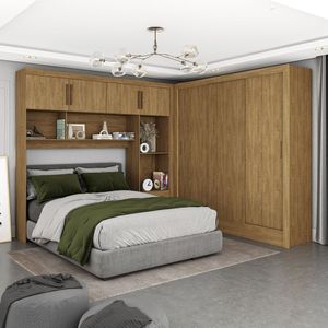 Guarda Roupa Casal Modulado 4 Portas Santiago 3 Portas 5 Gavetas Cinamomo