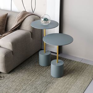 Conjunto Mesa De Canto Parma Metal 65cm X 40cm X 40 Cm Cristal Dourado