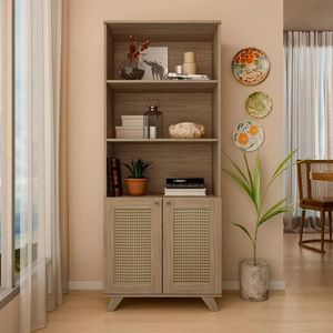Estante Multiuso Para Livros E Decoração Trama Carvalho