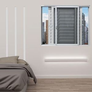 Janela Veneziana 3 Folhas Móveis Com Tela Mosqueteira Linha 25 100cm X 100cm Branco