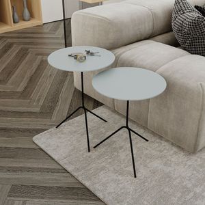 Conjunto Mesa De Canto Pugly 55x40x40cm Cristal Preto